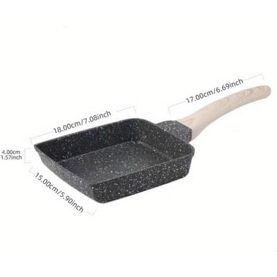 Premium Anti-aanbak Tamagoyaki Pan met Houten Handvat voor Japanse Eierrollen en Rechthoekse Omelet Koken