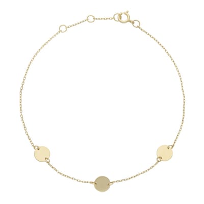 Cavill - Gouden Halsketting 9K Geel Goud - 0,97g - 45 cm Fijne Schakel met Elegante Subtiele Schijfjes - Minimalistisch en Tijdloos