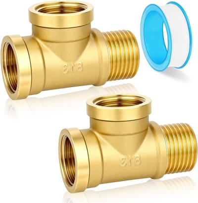 Solidchoice - 2 Stuks Messing T-stukken voor Waterleidingen