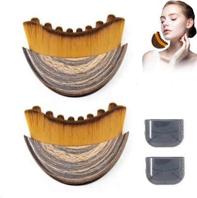 Gezichtsborstel - 2 Stuks - Anti Cellulitis Brush - Gezichtsverzorging - Gemakkelijk Schoon Te Maken En Te Onderhouden - Face Brush - Anti Rimpel - Doorbloeding - Dry Brushing - Ontspant De Gezichtsspieren - Droogborstel - Reduce Puffiness