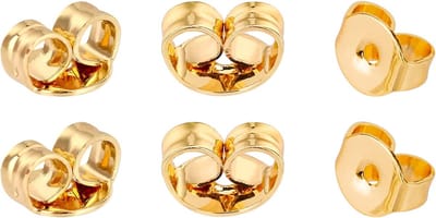 6pcs/3 Pairs Earring Backs Stoppers Gold Replacement Secure Ear Locking voor Oorknopjes, Sieraden Maken, Goud, 6x5mm