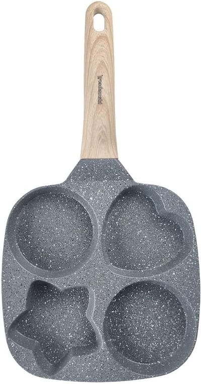 Pannenkoekenpan - 4-in-1 pan - Ontbijt maken - Marmeren coating - 18 cm - Grijs