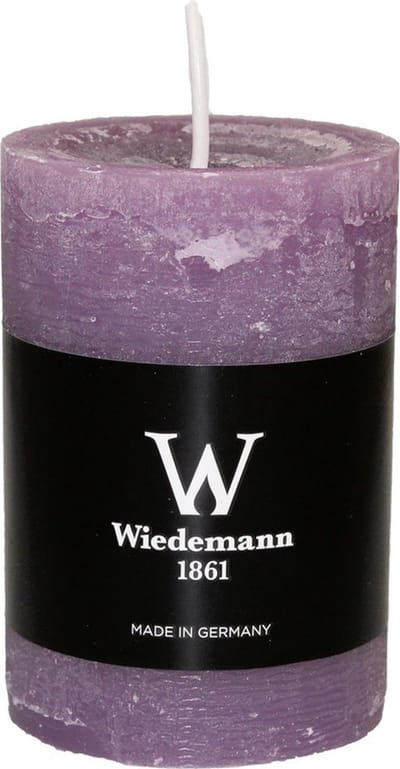 Wiedemann Cilinderkaars/stompkaars - rustieke kaars - paars - 6 x 9 cm - 30 branduren