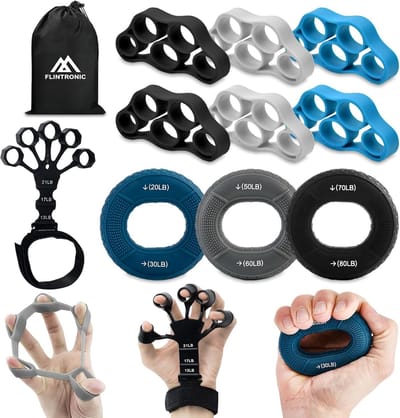 Handtrainer voor vingers en handen met 3 weerstandslevels - Perfect voor klimmen, gitaar en piano oefenen