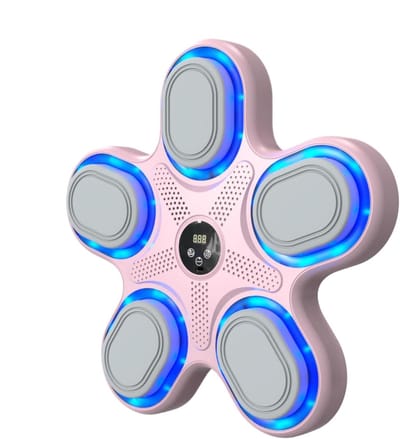 Muziek Boksmachine - Wandperforator Trainingsapparaat - Thuis Fitness - Dynamische LED-verlichting - 37 x 35 x 5 cm - Roze