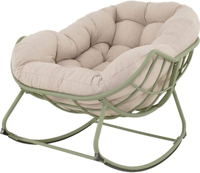 Schommelstoel Cozy Aluminium beige - Relaxstoel voor binnen en buiten - Max. 120 kg