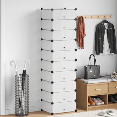 vidaXL - Schoenenkast - met - 10 - ineengrijpende - vakken - wit