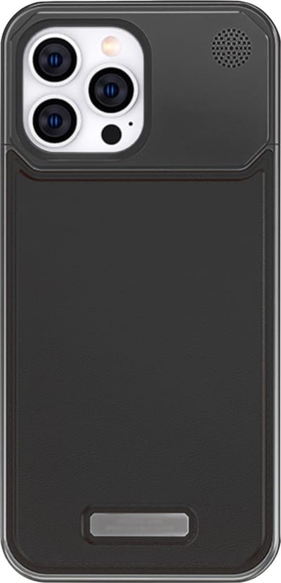 Metalen Aromatiserend Frame Hoesje geschikt voor iPhone 16 Pro – Luxe Lederen Case in je handpalm – Zwart