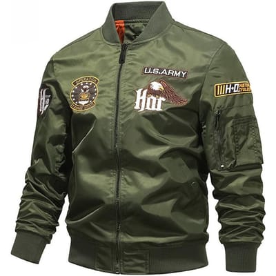 Lente en Herfst Nieuwe Luchtmacht Piloot Jas Heren Zware Industrie Geborduurde Baseball Uniform Adelaar Jas Werkjas 2XL gray