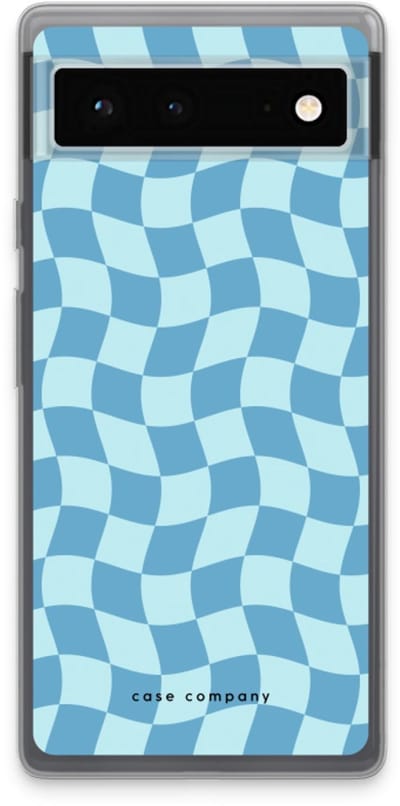 Case Company® - Hoesje geschikt voor Google Pixel 6 hoesje - Grid Blauw - Soft Cover Telefoonhoesje - Bescherming aan alle Kanten en Schermrand