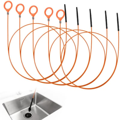 Flexibele Slang Ontstopper - 5 Stuks, Anti Breuk Stalen Draad, 133 cm - Voor Afvoer Toilet, Bad en Douche