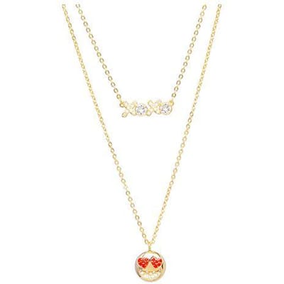 Swarovski Schattige Charmante Emoji Hanger Ketting Dames ketting Goud 5345818 One Size beige