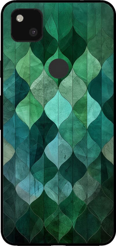 Smartphonica Telefoonhoesje voor Google Pixel 4A met groene bladeren opdruk - TPU backcover case green leaf design - Groen geschikt voor Google Pixel 4A