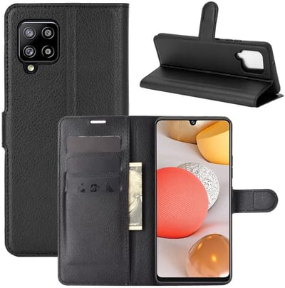 Coverup Hoesje - Geschikt voor Samsung Galaxy A42 Hoesje - Coverup Book Case - Zwart