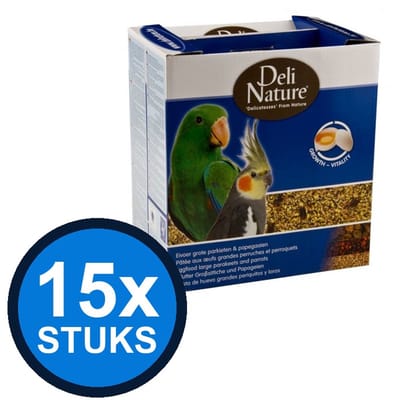 15x Deli Nature - eivoer grote parkiet/papegaai 800gr - Vogelvoer - 800 g