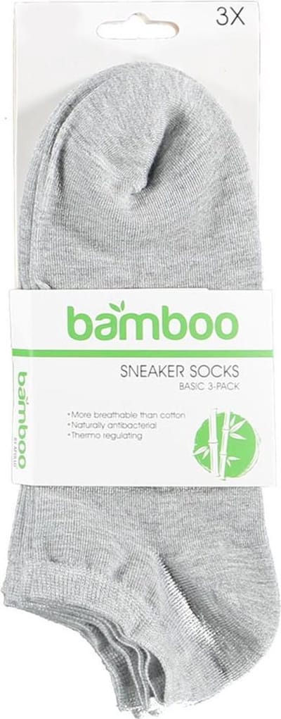 Apollo - 6-Pack - Bamboe Sneakersokken - Vochtabsorberend - Hypoallergeen - Heren / Dames - grijs - 35-38 - 121473000