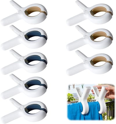 Grote strandhanddoekklemmen, 8 stevige clips voor handdoeken, winddicht en duurzaam, ideaal voor strandstoelen en dagelijks gebruik
