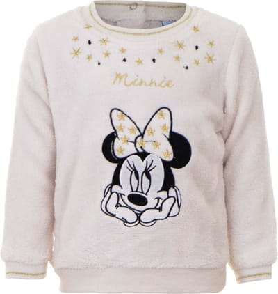 Disney Minnie Mouse sweater - Baby - Coral Fleece - Off-white/Goud - Maat 62/68 (6 maanden / 67 cm)