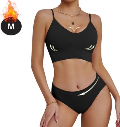 Bovista Lingerie Set Zonder Beugel - Zonder Bandjes - Push-up Bh's - Comfort Beha - Comfortabel - BH - Zwart - Maat M