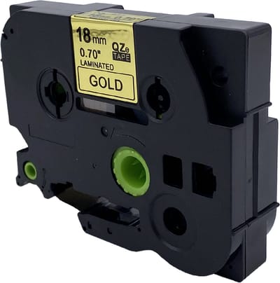 DULA Brother Compatible label tape- Tze-841 - 1 cassette - Brother P-Touch - Zwart op goud - 18mm x 8m