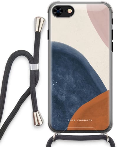Case Company® - Hoesje met koord geschikt voor iPhone 8 hoesje met Koord - Geo #1 - Telefoonhoesje met Zwart Koord - Bescherming aan alle Kanten en Over de Schermrand