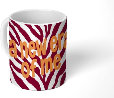Mok - Koffiemok - New era - Bordeaux - Zebraprint - Mokken - 350 ML - Beker - Koffiemokken - Theemok - Mok met Tekst