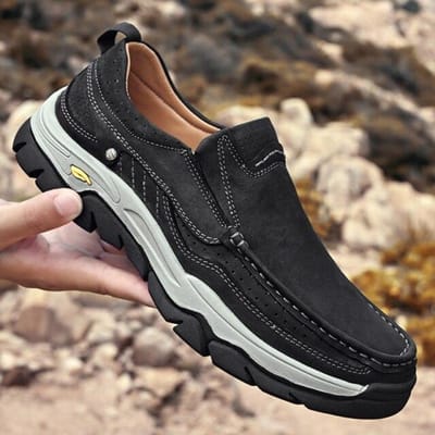 Chaussures Décontractées pour Hommes Slip-On Baskets en Cuir Véritable Mode Homme Chaussures Plates Automne Noir Mocassins Confortables pour Hommes Chaussures Plates 38 noir