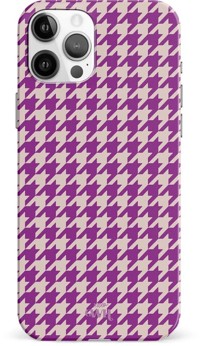 xoxo Wildhearts When In Paris Purple - Single Layer - Hardcase hoesje geschikt voor iPhone 11 Pro hoesje - Paars hoesje - Hoesje geruit geschikt voor iPhone 11 Pro - Paarse case geschikt voor iPhone 11 Pro case - paars / beige