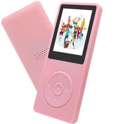 carmdering - MP3-Speler - Draagbare Muziekspeler - Digitale Audiospeler - FM Radio Ondersteuning - Voice Recorder Functie - Plastic Behuizing - Roze Kleur Design - Ideaal Voor Kinderen - 1 Stuk