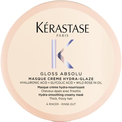 Kérastase Gloss Absolu Masque Riche Crème Hydra-Glaze - Hydraterend anti-frizz haarmasker - Voor dik, pluizig haar - 75ml