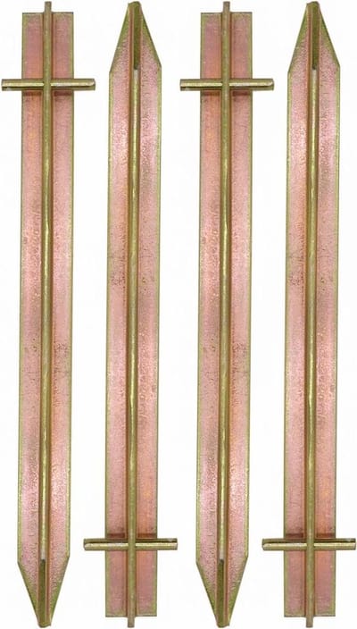 4 Stuks Stevige Tentharingen 30 cm - Gegalvaniseerd Staal - Stalen Grondnagels met T-Profiel