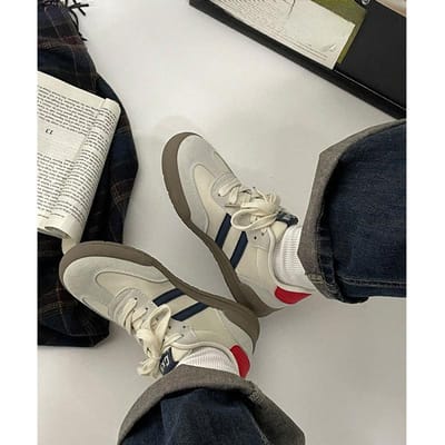 Retro Leer Duitse Trainingsschoenen Dames Lente Zomer Nieuw Veelzijdig Ademend Zachte Zool Schoenen Casual Sportschoenen 40 gray
