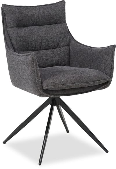 Homestyle4u Eetkamerstoel - 1 stuk - Draaibare - Antraciet