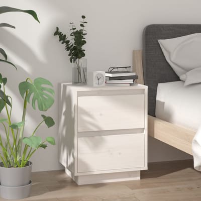 vidaXL - Nachtkastjes - 2 - st - 40x35x50 - cm - massief - grenenhout - wit