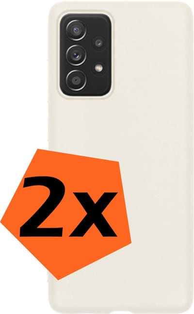 Hoes - 2 Stuks - Geschikt voor Samsung Galaxy A53 - Sterk & Shockproof - Case Siliconen - Back Cover - Telefoon Hoes - Wit