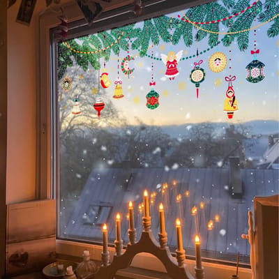 Dailygoods- Raamstickers Statisch - Dubbelzijdig Raamfolie - Privacybescherming - Anti-UV Glasfolie - Kerstdecoratie - Duurzaam Materiaal - Raamdecoratie