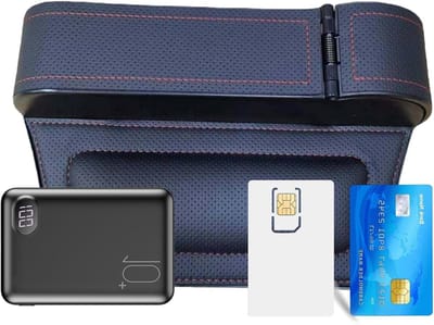 Autostoel Organizer - Auto Opbergdoos - Auto Opruimen - Veerontwerp - 25.5x16.5x6cm - Zwart Rode Lijn