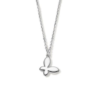 YO&NO Ketting Vlinder - Dames - 42+2cm - Sieraden Vrouw - Gerhodineerd - Zilver 925