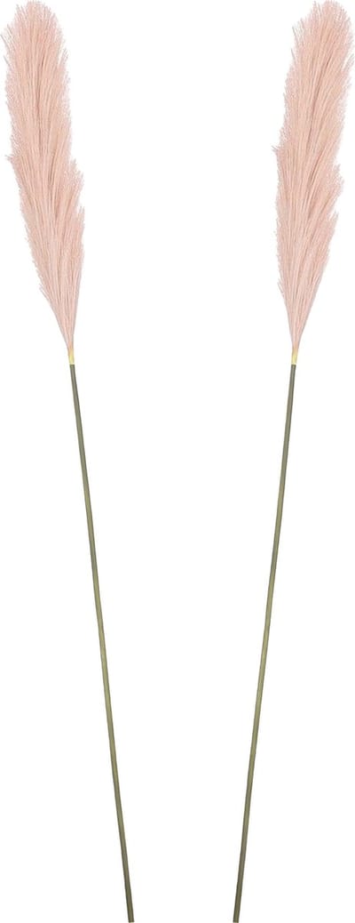 Mica Decorations Pluimgras losse steel/tak - 2x - pastel roze - 104 cm - Decoratie kunst bloemen