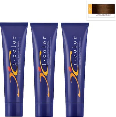 ISO i color Permanent Conditioning Crème Color 60ml 5G Light Golden Brown x 3 tubes