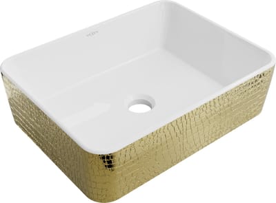 Mexen Catia opbouw wasbak 48 x 38 cm, wit/gouden schubbenpatroon - 21314808