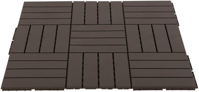 Terrastegels – Patiotegels – Set van 9 – Roosterpatroon – Houtlook – Chocolade