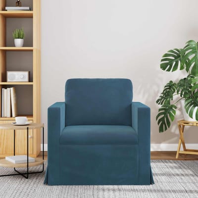 vidaXL - Bank - Blauw - 78 - x - 78 - x - 80 - cm - Fluweel