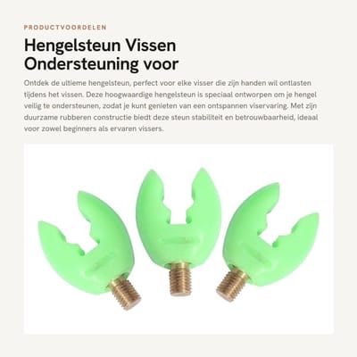 Dailygoods- Staafrust Hoogwaardig Materiaal - Hengelsteun - Harde Plastic U-head - Ideaal Voor Beugels - Gemakkelijk Te Dragen - Fluorescerend Groen