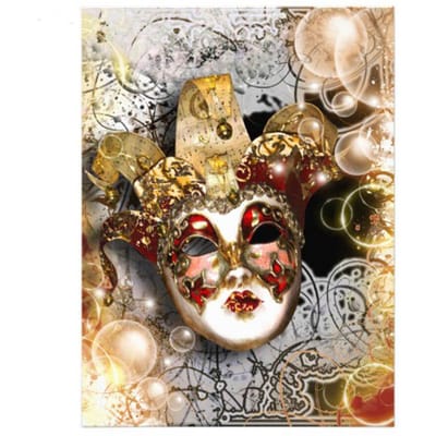 Masque de femme brodé en diamant, image 3D de strass, peinture diamant à faire soi-même 20X30CM black