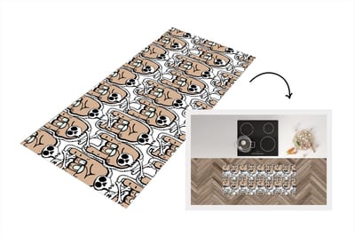 Keukenloper - Loper keuken - Tiener - Skull - Hand - Patronen - 120x50 cm - Keukenloper vinyl