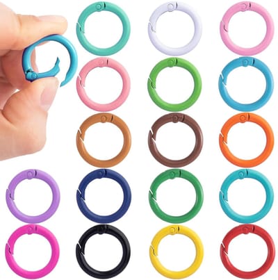 Dailygoods- Sleutelhanger 34 Stuks - Sleutelringen Klein - Karabijnhaak Metalen - Tassenaccessoires - Compact Formaat 2,35 cm - Voor Handtas/Portemonnee - Sleutelring