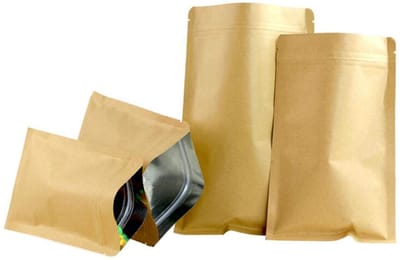 Dailygoods- Aluminium Folie Tas 50 Stuks - Verpakkingszakken - Verpakkingszakjes Transparant - Kraftpapier - 6 x 8 cm - Hermetisch Sluitend - Verpakkingszak