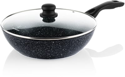 Westinghouse Wokpan – Ø 30 cm – Inductie – Inclusief Deksel – Black Marble