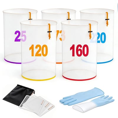 Dailygoods- Bubble Bags 5 Liter - Professionele Schuimzakkenset - IJswater-Extractieset - Filterzakken 25/220 Micron - Hoogwaardig Nylonweefsel - Trekkoordsluiting